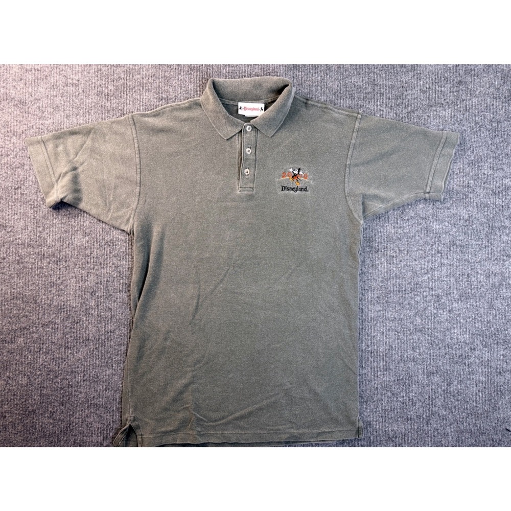 Vintage Disneyland 2000 Mickey Mouse Polo Shirt Large Green Cotton Russia Y2K L
